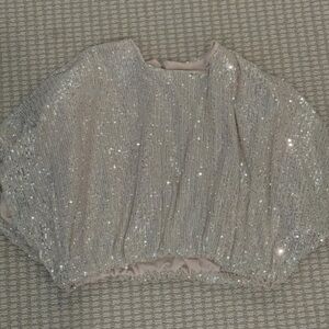 Indigo Champagne Sequin Top